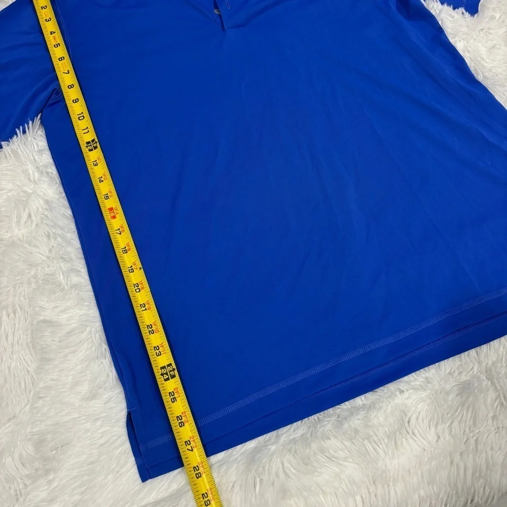 ADIDAS GOLF MENS PURE MOTION SZ Large BLUE SHORT SLEEVE GOLF POLO SHIRT